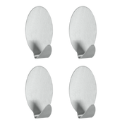 Set 4 Ganci Adesivi Ovali Inox Lilliput Inox - Metaltex