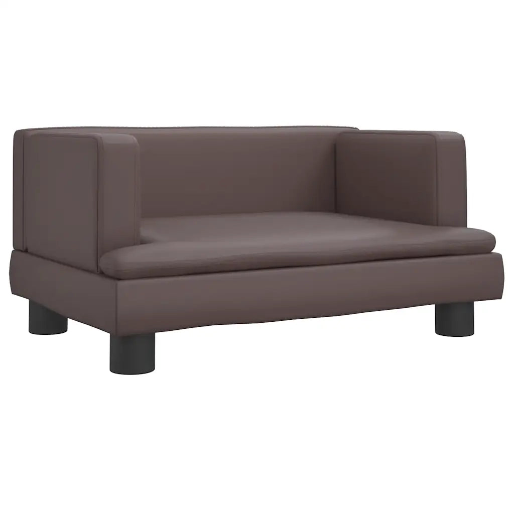 Divano per Bambini-Sofa-Divanetto Marrone 60x40x30 cm in Similpelle
