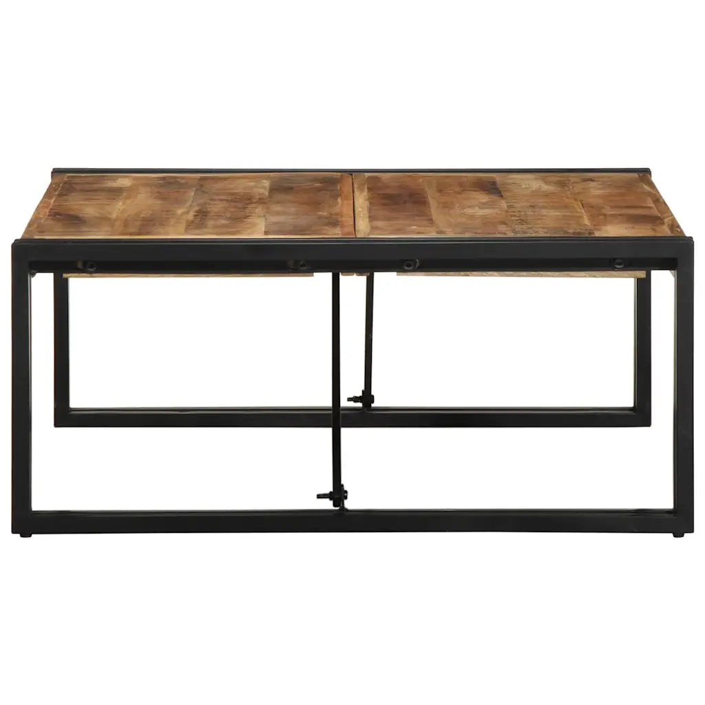 vidaXL Tavolino 80x80x35 cm in Legno Massello di Mango Grezzo