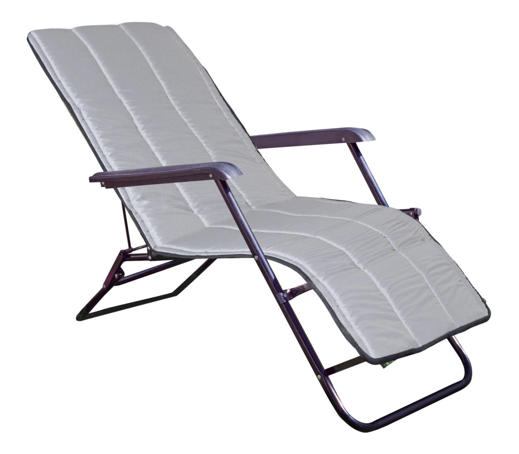 Cuscino per sdraio trapuntato in schiuma AIO FACTORY 165x50 cm, impermeabile, grigio scuro
