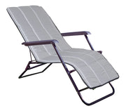 Cuscino per sdraio trapuntato in schiuma AIO FACTORY 165x50 cm, impermeabile, grigio scuro