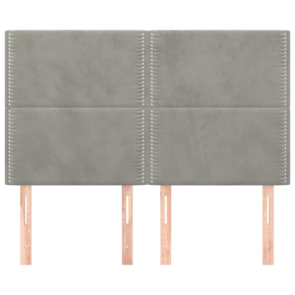 Testiera Grigio Chiaro 144x5x118/128 cm Velluto 3116240