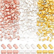 Collana a forma di tila - 300 pezzi - 4,5 x 2 x 2,5 mm - per lavorazione di perle - in oro zaffiro e rosa oro