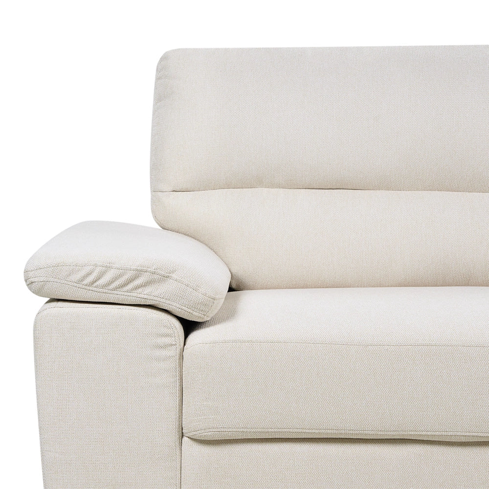 Set di divani in tessuto beige chiaro 3 + 2 posti imbottiti per il soggiorno