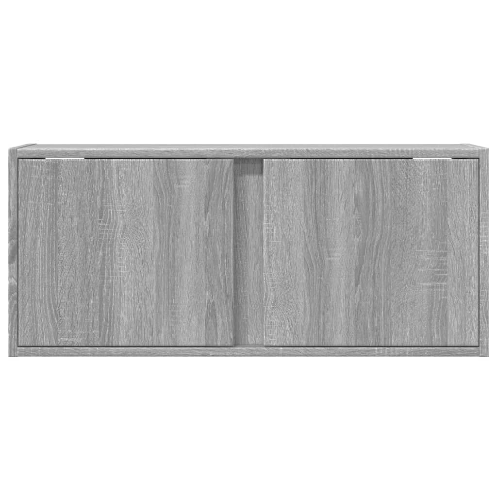 Mobile TV multimediale mensola TV credenza mobile TV parete attrezzata per sala da pranzo soggiorno camera da letto con luci LED Sonoma 80 x 31 x 35 cm grigio 02_0028059