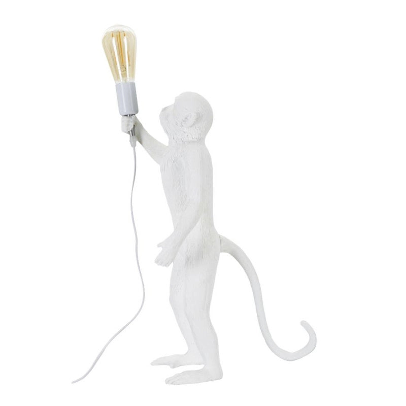 Lampadelle A Da Tavolo Monkey Bianco cm ø 26x34x55