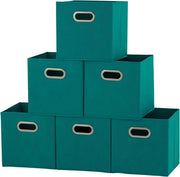 Set di 6 contenitori opachi portabagagli pieghevoli con maniglie - Aqua Teal - 27 kg.