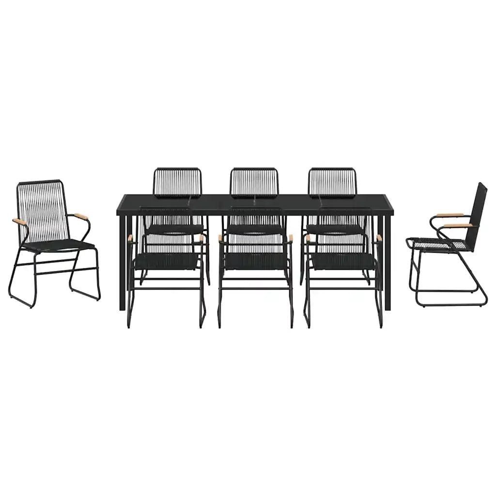 Set da Pranzo per Giardino 9 pcs Nero 3379176