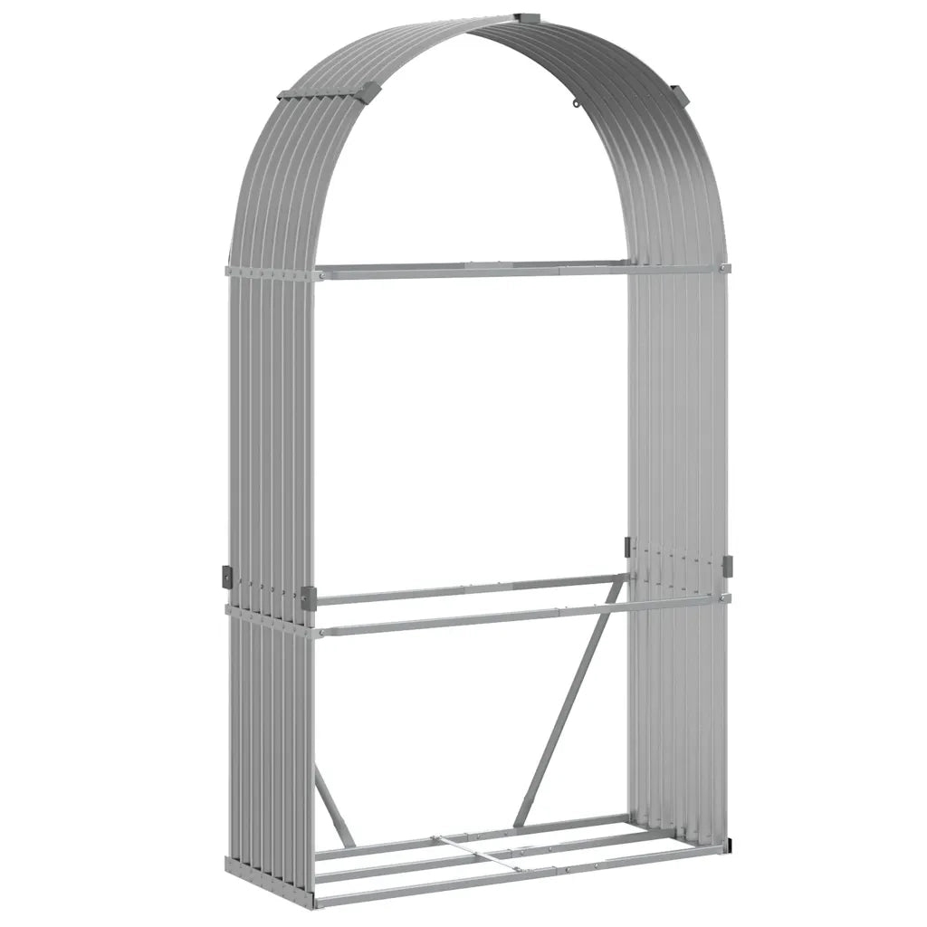 Portaceppi Grigio Chiaro 120x45x210 cm in Acciaio Zincato 364552
