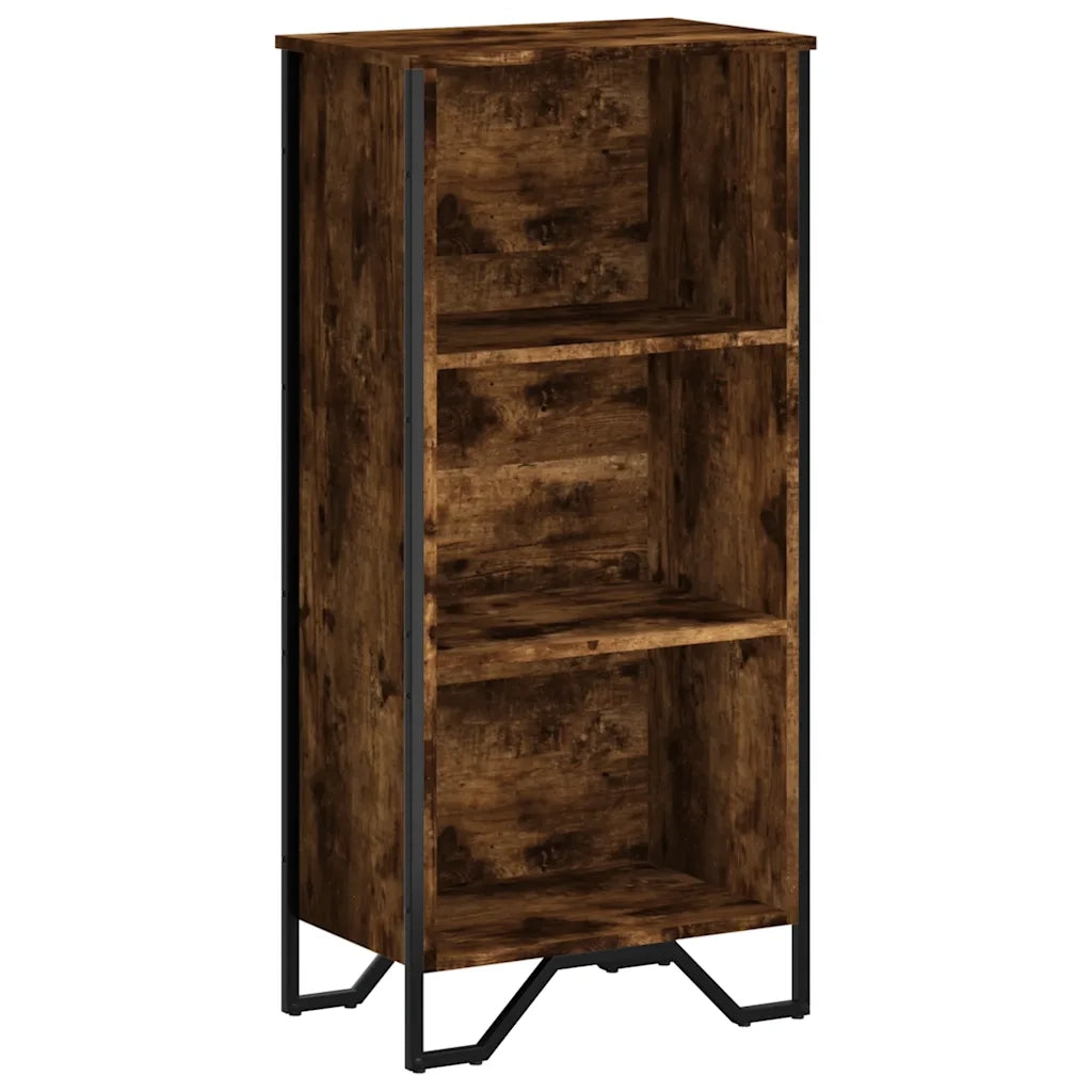 Libreria-Scaffale per Libri-Mobile di Stoccaggio Rovere Fumo 50x31x106 cm in Legno Multistrato