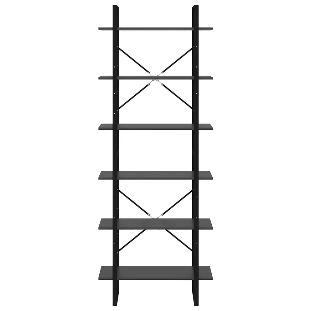 Scaffale Alto Grigio 80x30x210 cm in Legno Multistrato