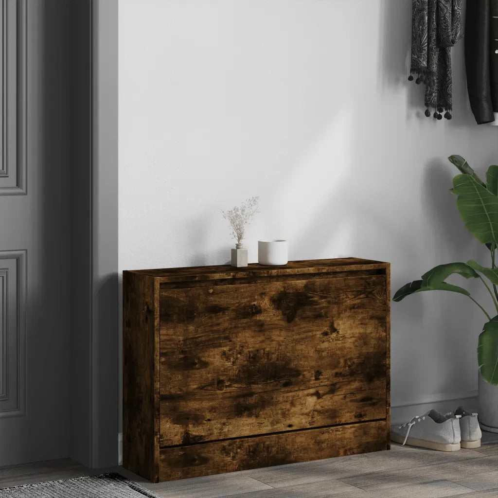 Scarpiera | Mobile per scarpe Rovere Fumo 80x21x57 cm in Legno Multistrato