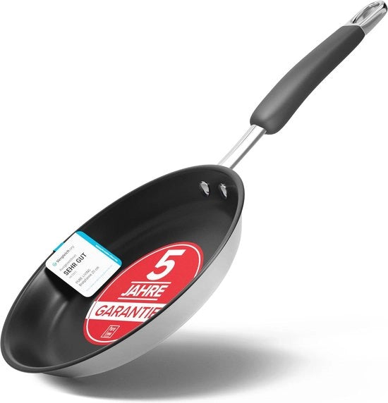 Padella Induttiva 20 cm - Superficie Antiscivolo, Resistenze a Lavastoviglie e Forno