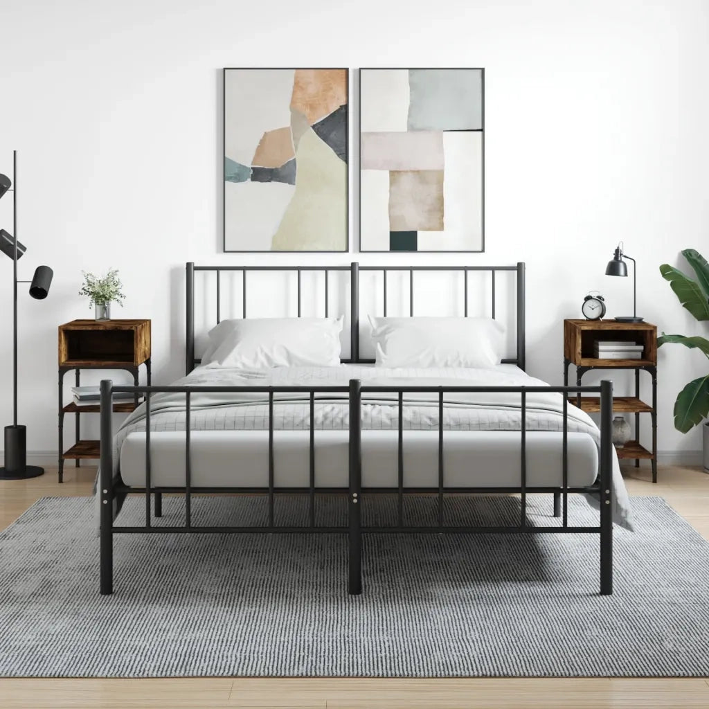 Comodini 2 pz-Set di 2 Tavolino da notte Rovere Fumo 35x34,5x70 cm in Legno Multistrato