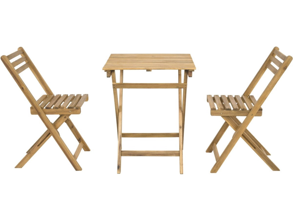 Set tavolo e sedie da giardino in legno "Aldo" - 2 posti - Marrone