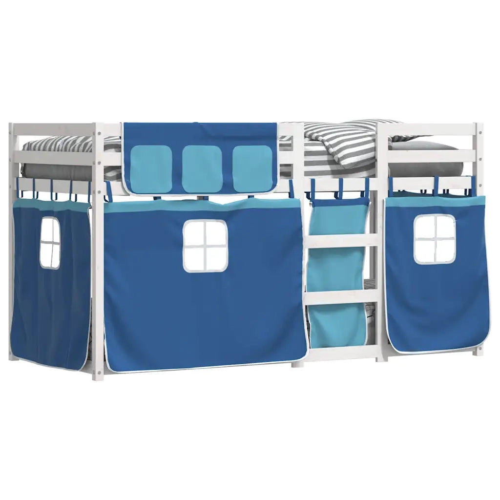 Letto a Castello senza Materasso Blu 90x200cm Massello Pino 3283896