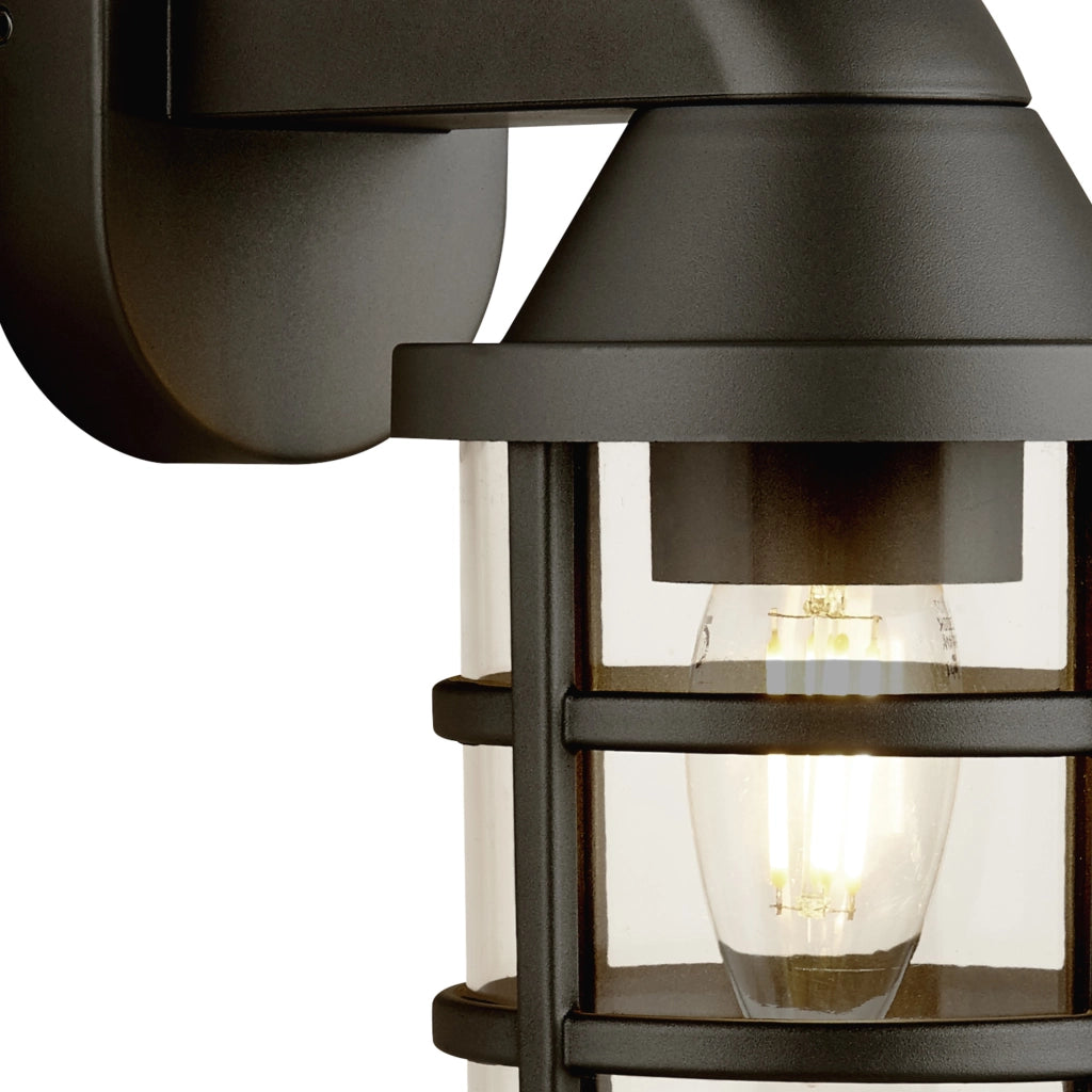 Applique Contemporanea Mare Policarbonato Nero Trasparente 1 Luce E27