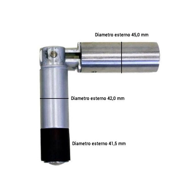 Snodo  42/43 Mm Per Ribaltamento Scaletta In Acciaio Inox 304 E Alluminio Anodizzato (2 Pz)