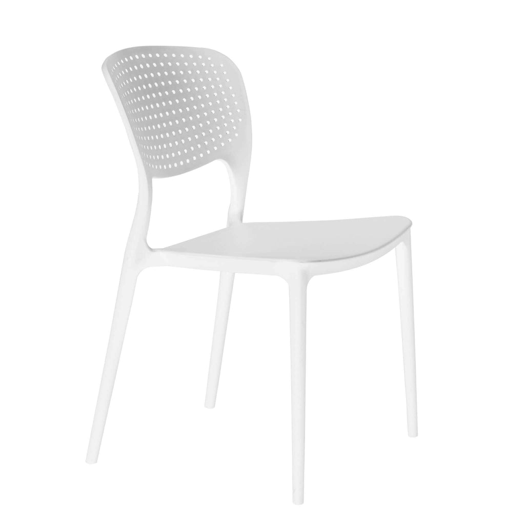 SEDIA METS IN PLASTICA RESISTENTE COLORE BIANCO
