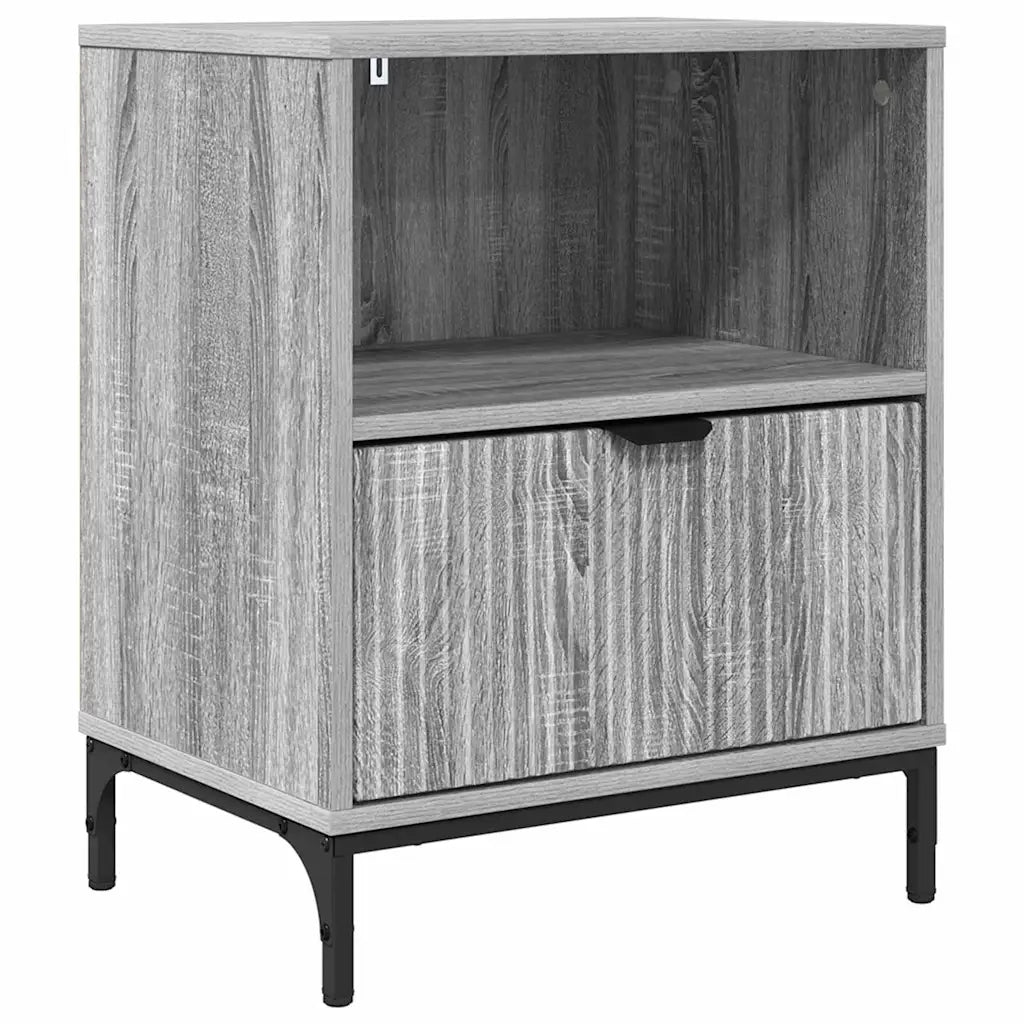 Comodino | Armadio da Notte | Mobiletto da notte con cassetto Grigio sonoma 49 x 36 x 61 cm