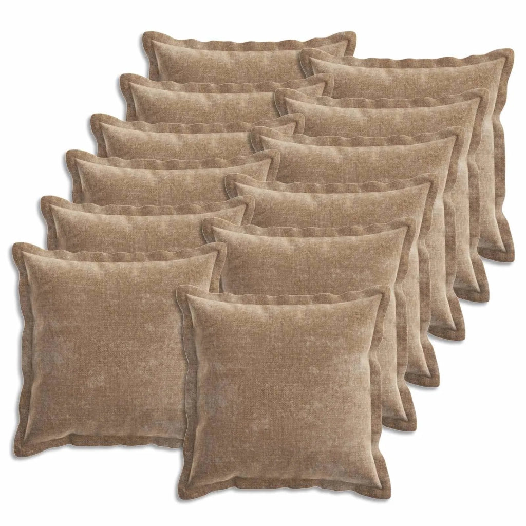 Federa 12 pcs HOUTEN Marrone 50 x 50 cm Tessuto Chenille 919158