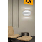 Trade Shop - Applique A Muro Doppia Emissione 6w A Led Lampada Ovale 3 Modalità Luce Aq15-b3c -