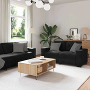 Set divano a 2 pz con Cuscini in Velluto Nero 3324726