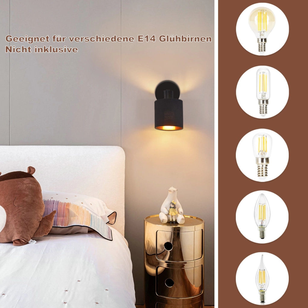 ZMH Faretto da soffitto vintage orientabili 350° E14 per soggiorno