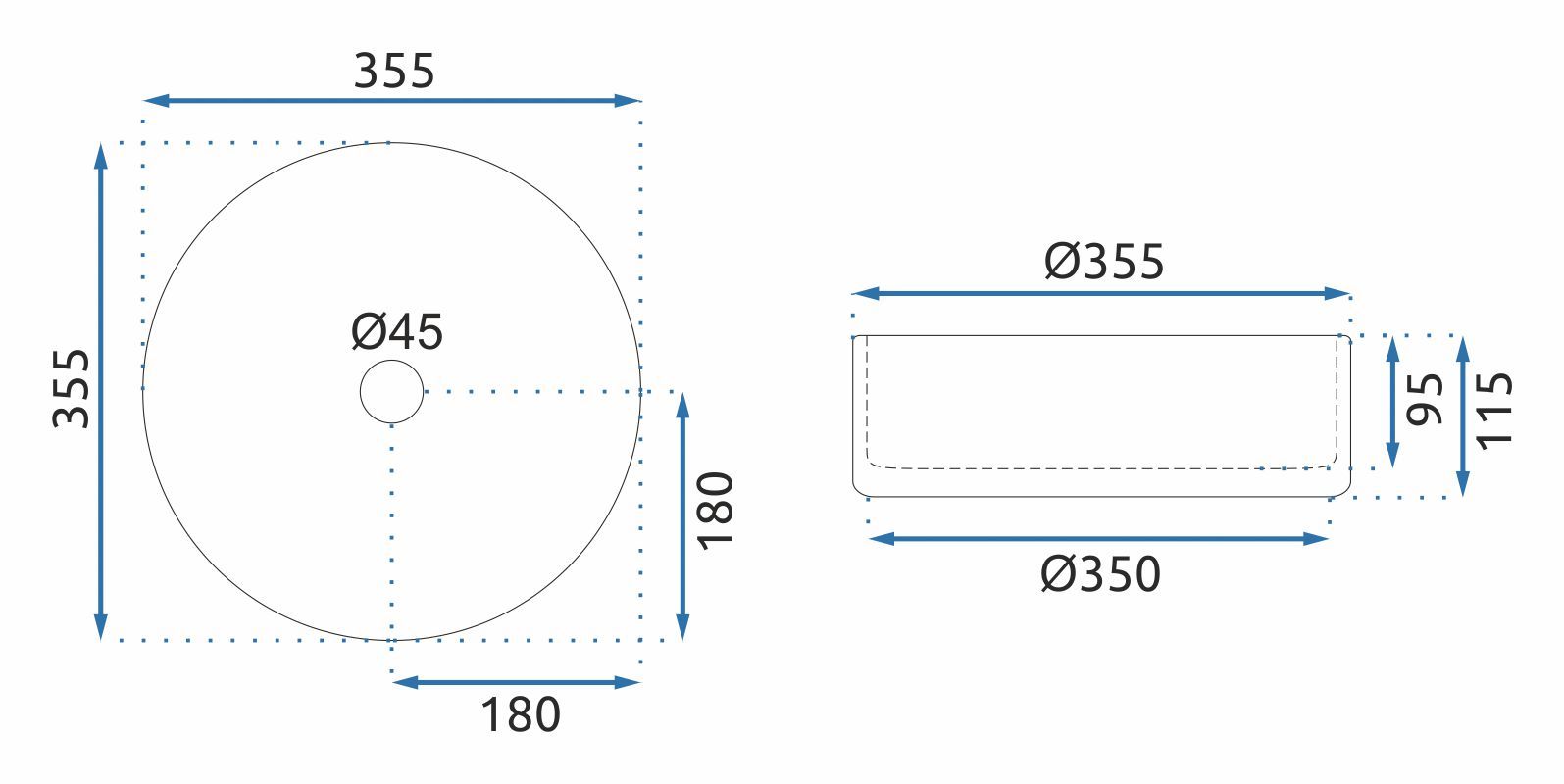 Lavabo Da Appoggio Rea Cristal Transparent