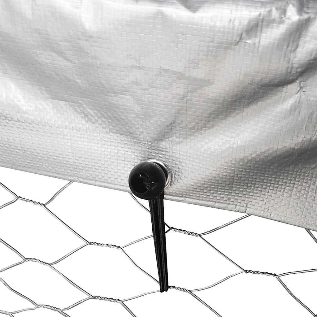 Gabbia/recinto per animali da esterno con tetto 400 x 100 x 150 cm Argento 02_0041909