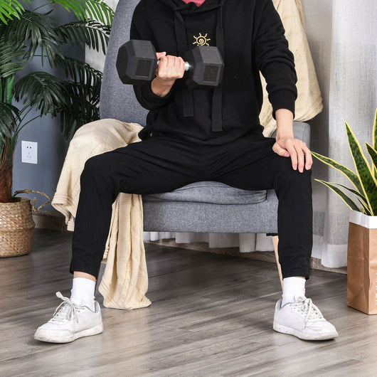 Manubrio Esagonale da 12,5 kg con Impugnatura Zigrinata Antiscivolo Nero