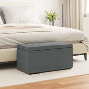 Pouf Grigio scuro Tessuto e Legno Ingegnerizzato