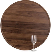 Tavolo di Servizio in Legno di Noce - 56cm di Diametro - Tavolo Decorativo con Fondino Antiscivolo