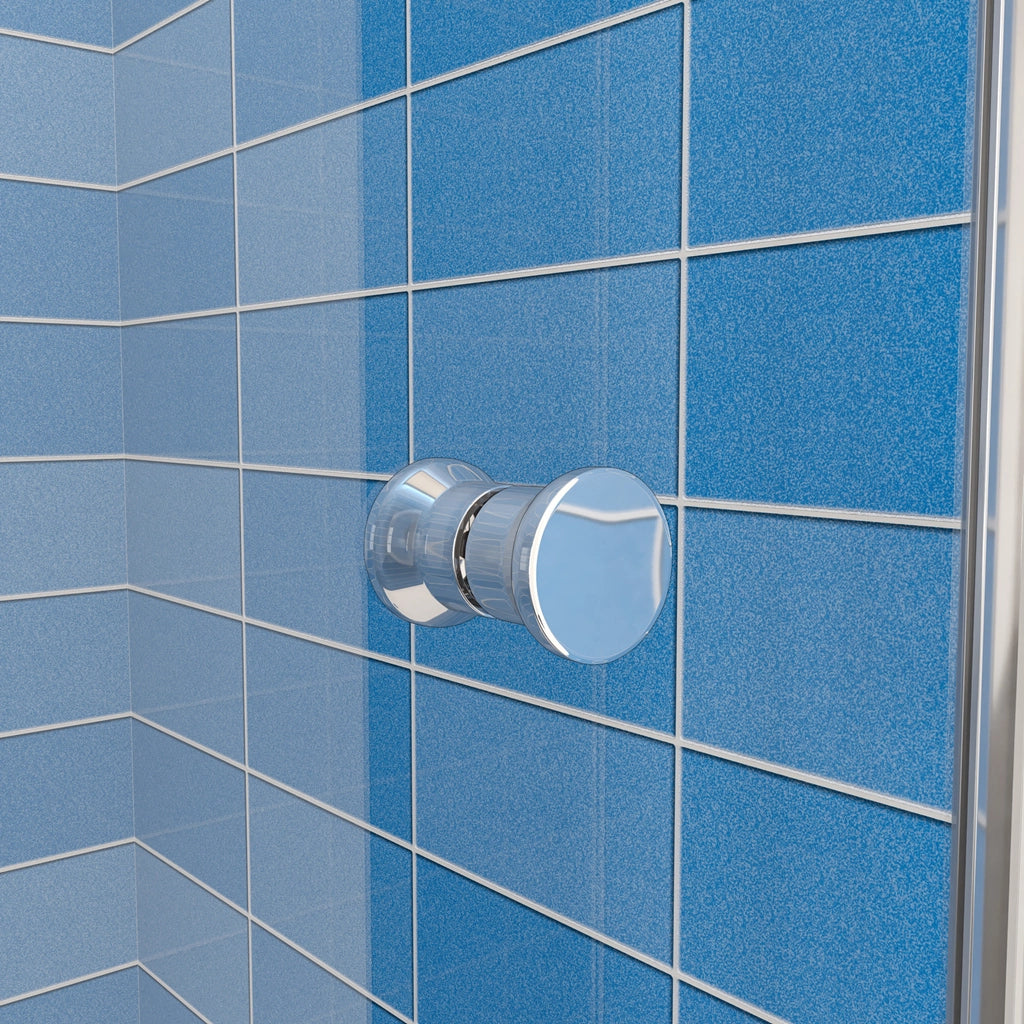185 cm Box Doccia per Nicchia Porta a Soffietto Vetro Temperato 5 mm Trasparente  Profili Cromati Lucidi 80 cm