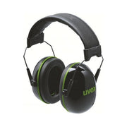 Uvex 1101928807 K10 Cuffie Antirumore Pieghevoli SNR 30 dB Cuscinetti Memory Foam EN 352-1 colore Nero Verde