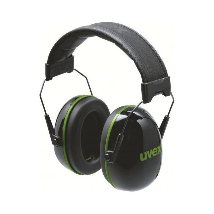 Uvex 1101928807 K10 Cuffie Antirumore Pieghevoli SNR 30 dB Cuscinetti Memory Foam EN 352-1 colore Nero Verde
