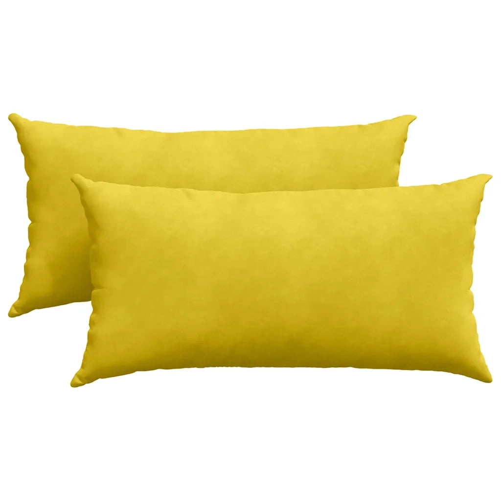 Cuscini da Divano 2 pz | Cuscini per sedie Giallo 80 x 40 cm Tessuto in Cords