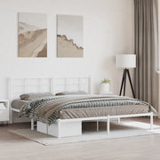 Giroletto con Testiera Metallo Bianco 180x200 cm 355614