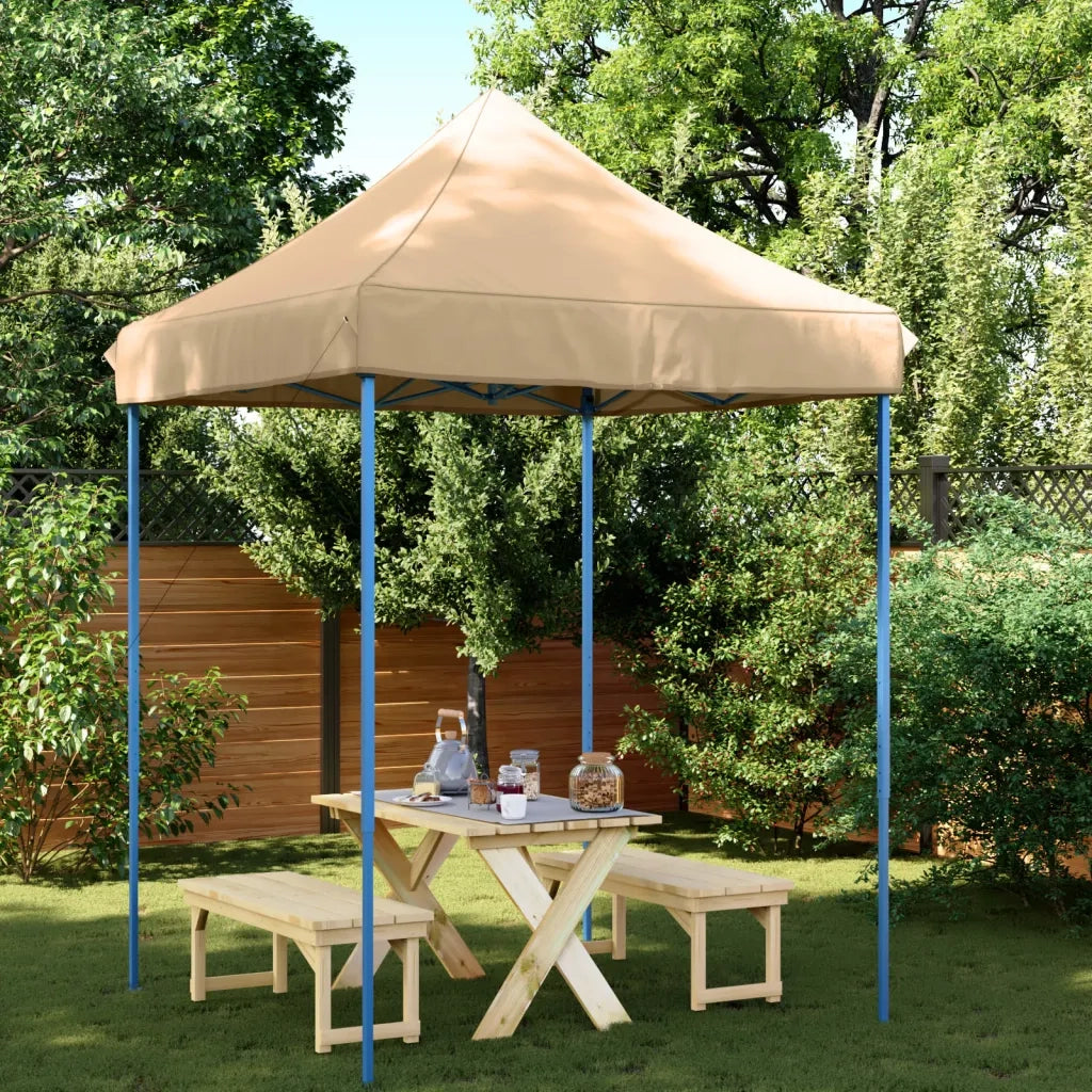 Tenda da Festa Pieghevole Pop-Up - Gazebo Beige 200x200x306 cm