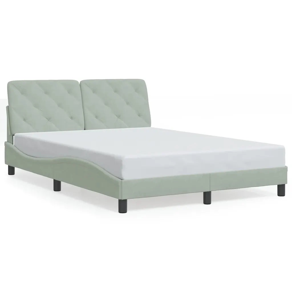 Giroletto senza Materasso Grigio Chiaro 140x190 cm Velluto