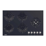 SAMET PIANO COTTURA MINERVA 90 CM  IN VETRO CON 5 FUOCHI COLORE NERO