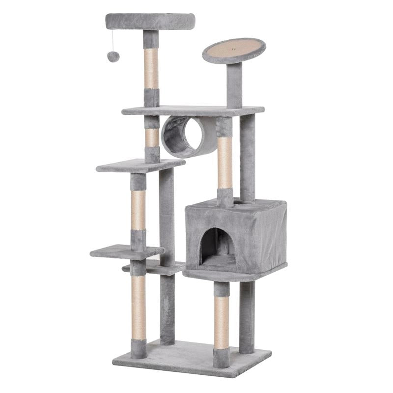 ALBERO TIRAGRAFFI PER GATTINI E GATTI ADULTI DI MAX 4.5KG GRIGIO