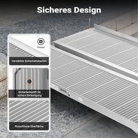 Rampa a valigia per sedia a rotelle, pieghevole mobile antiscivolo, in alluminio 244cm 270kg