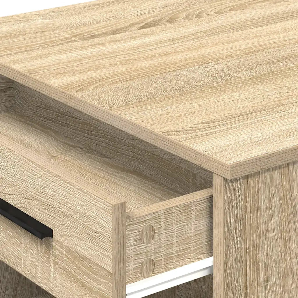 Scrivania con Cassetto Ripiano Rovere Sonoma Legno Multistrato