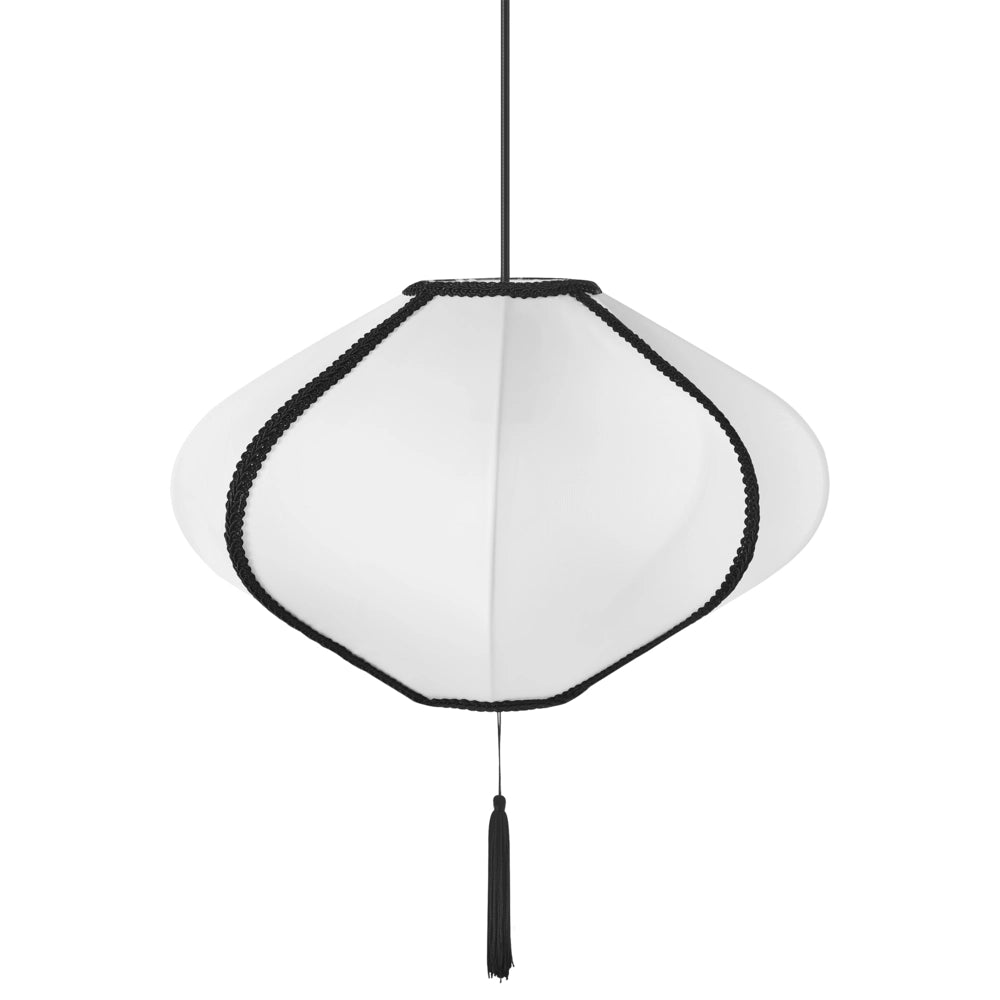 Lampada a sospensione con paralume in nylon bianco Design moderno Luce per il soggiorno