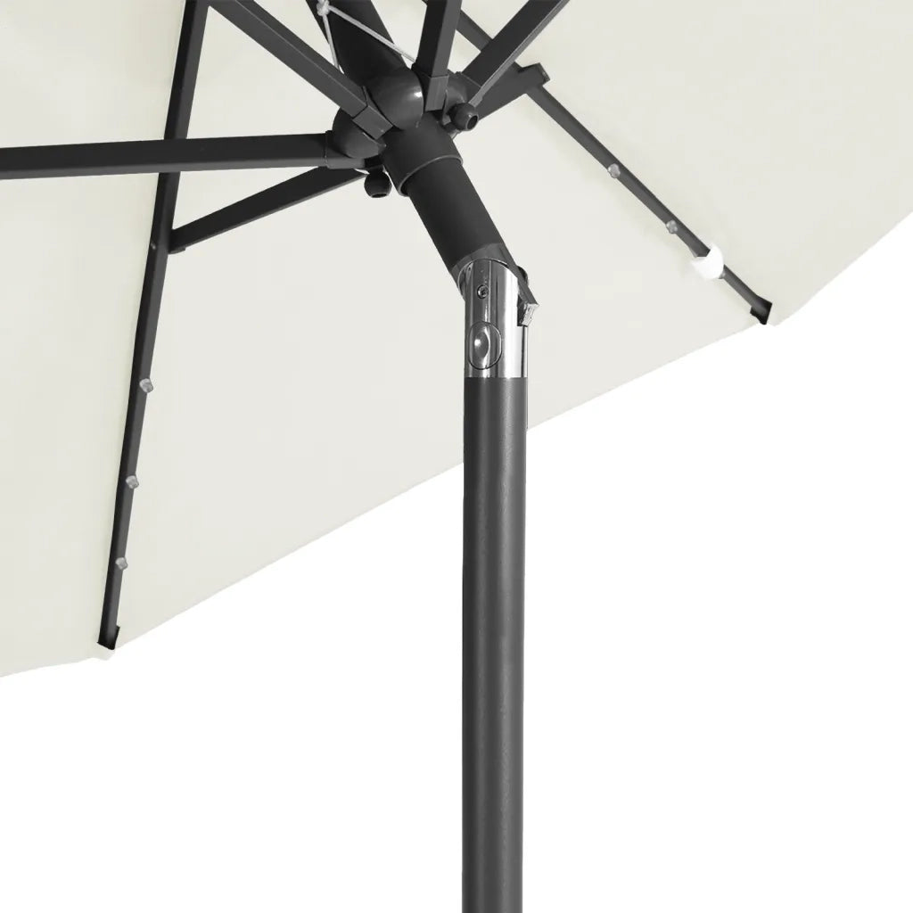Ombrellone Giardino con LED Palo Acciaio Bianco 225x225x212 cm 4005066