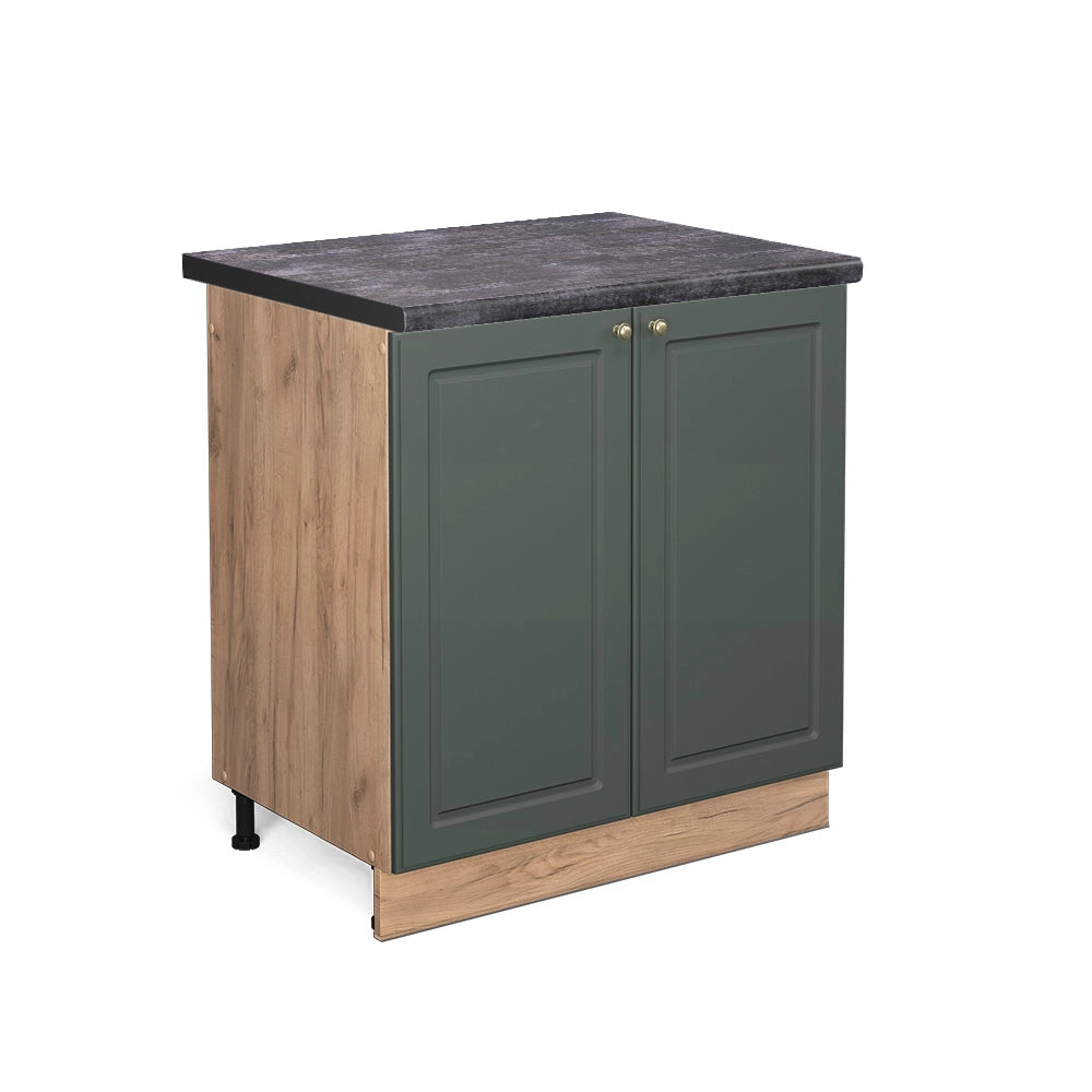 Mobile lavello cucina Fame-Line Verde-oro rustico/Rovere dorato 80 cm, PL Antracite Vicco