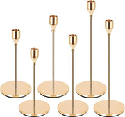 Set di candelabri - Sostituto di candelabro in oro - Set da 6 - 33/28/22cm - Candelabro a stelo - Decorativo - Arredamento da soggiorno - Matrimonio - Cena a lume di candela - Festa