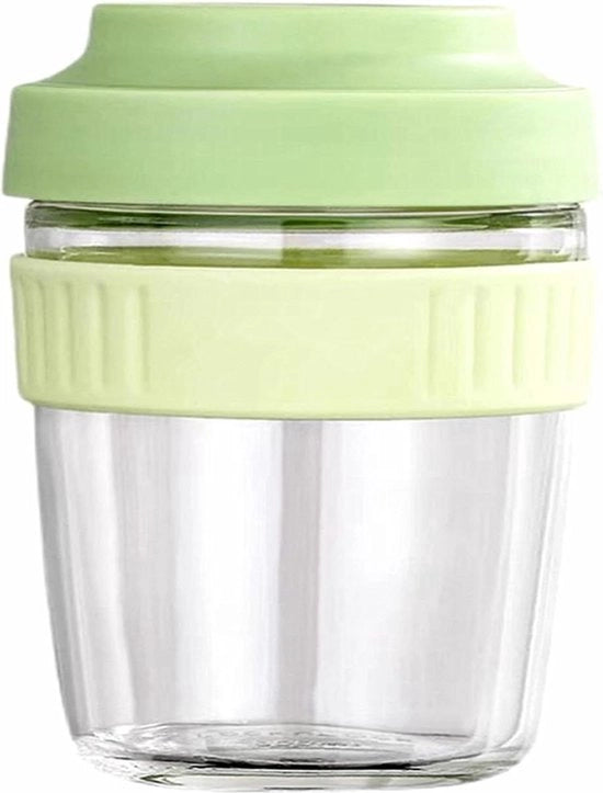 Bicchiere di muesli 480 ml senza zuccheri aggiunti to-go con cucchiaio - bicchiere per insalata to-go - contenitore per overnight muesli con frutta - scatola per pranzo - contenitore per yogurt latte non al verde