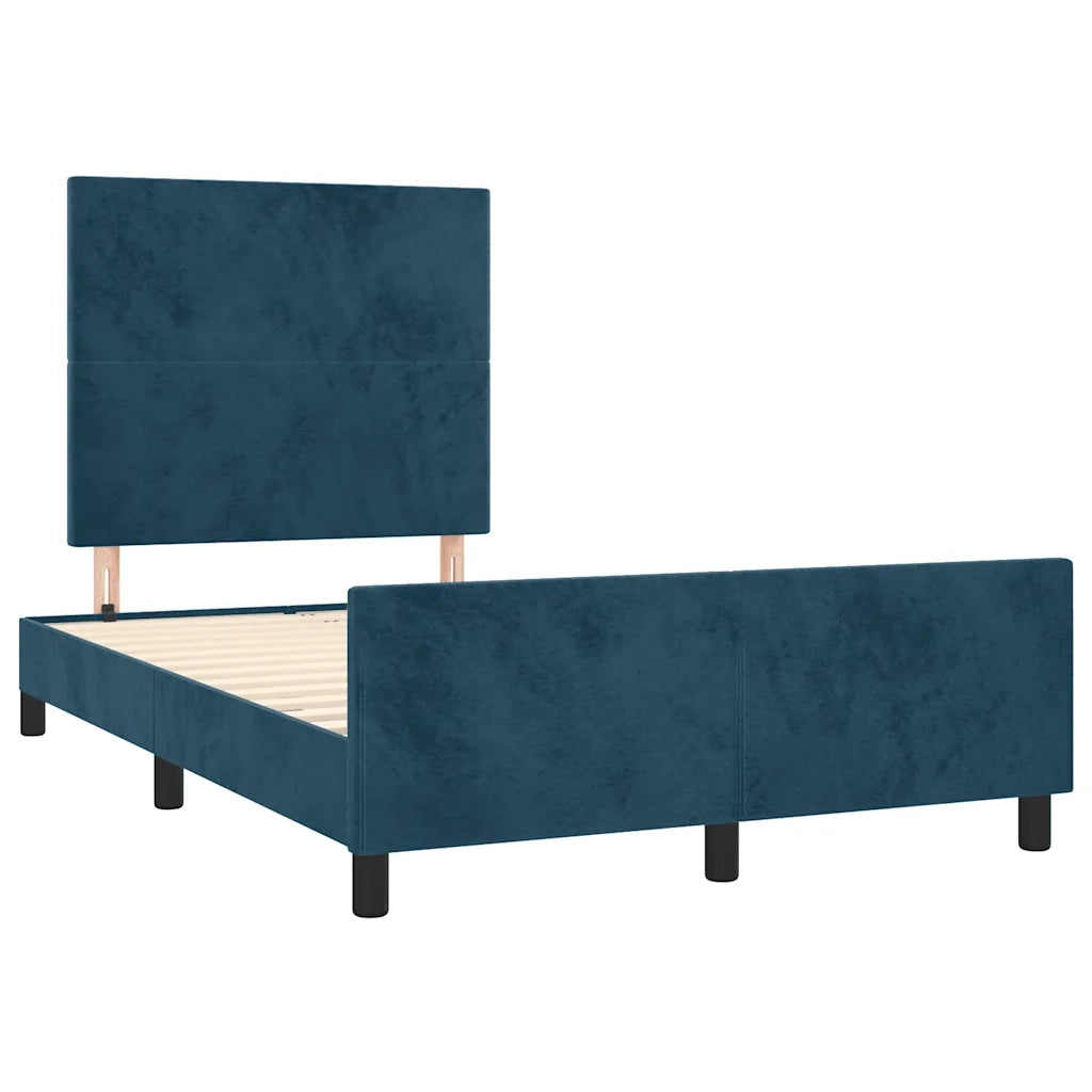 Giroletto senza Materasso Blu Scuro 120x190 cm Velluto
